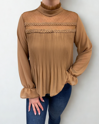 Naiste beež pidulik õhuline pluus