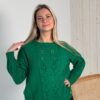 Naiste roheline augulise mustriga kampsun - Image 2