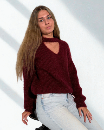 Naiste tumepunane kampsun