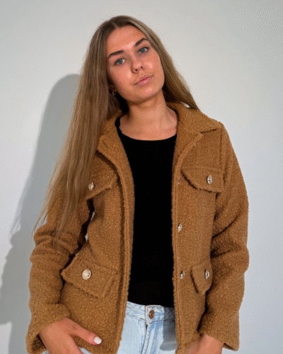 Naiste beež teddy stiilis jakk