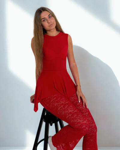 Naiste pitsiline pükskostüüm